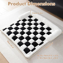 Load image into Gallery viewer, Cream Square Plaid Cozy Dog Bed Sofa Protector Cover
