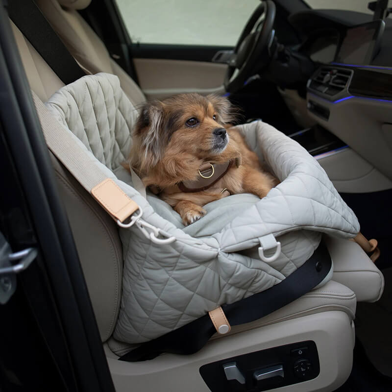 HiFuzzyPet Safety Dog Car Seat Bed with Seat Belt