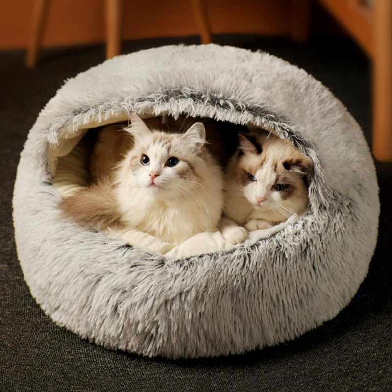 HiFuzzyPet Cat Cave Bed With Fluffy Cover