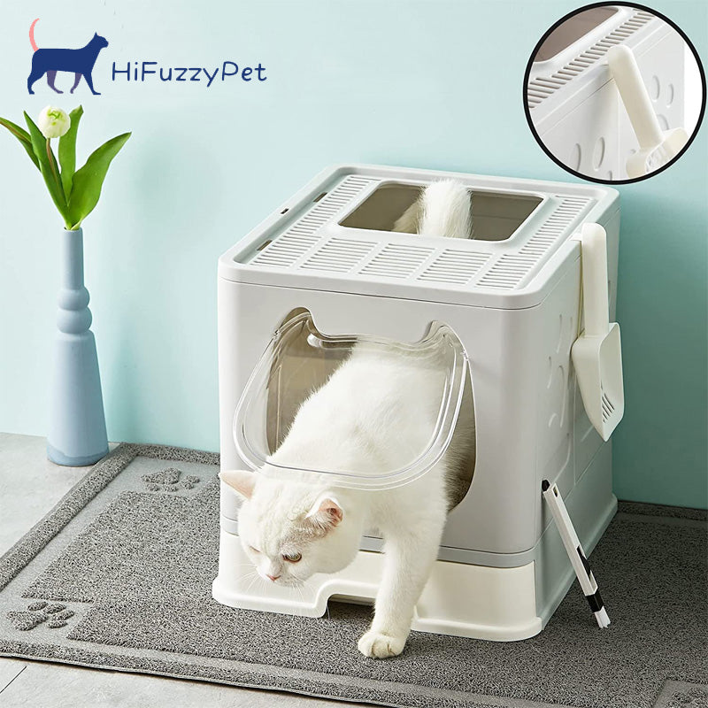 foldable covered litter box for cats