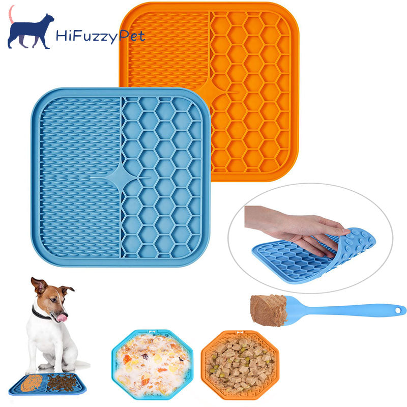 Dog Licking Mat Powerful Suction Cup Pet Bath Licking Mat Suitable For Pets  Dog Cat Peanut Butter Trimming Nails Training