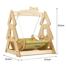 Load image into Gallery viewer, HiFuzzyPet Cat Hammock Wooden Pet Hanging Swing For Small Medium Cats
