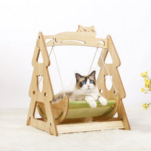 Load image into Gallery viewer, HiFuzzyPet Cat Hammock Wooden Pet Hanging Swing For Small Medium Cats
