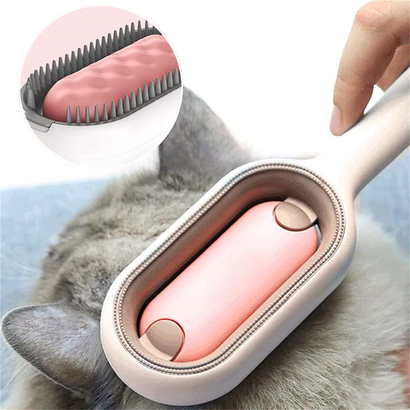 pink cat brush for grooming 
