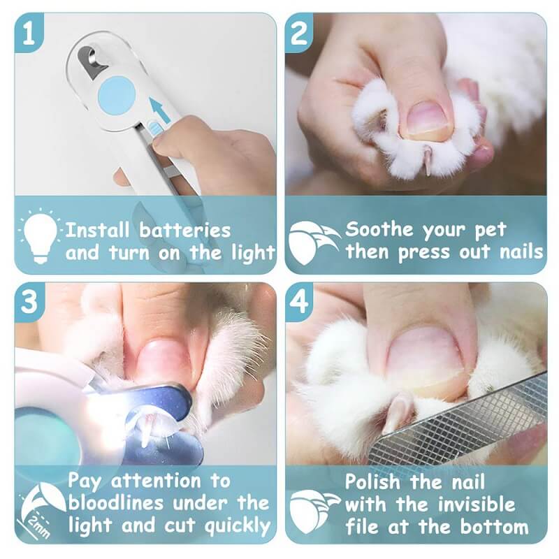 HiFuzzyPet Professional Safe Dog Nail Clippers with LED Lights