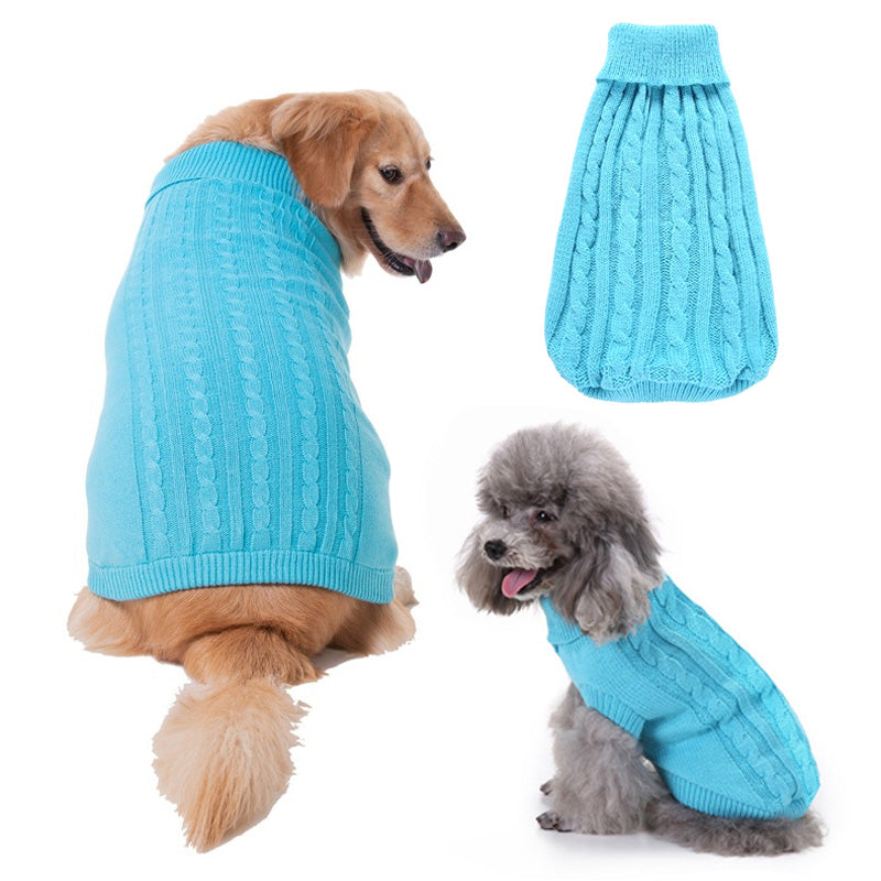 Blue Turtleneck Dog Sweater