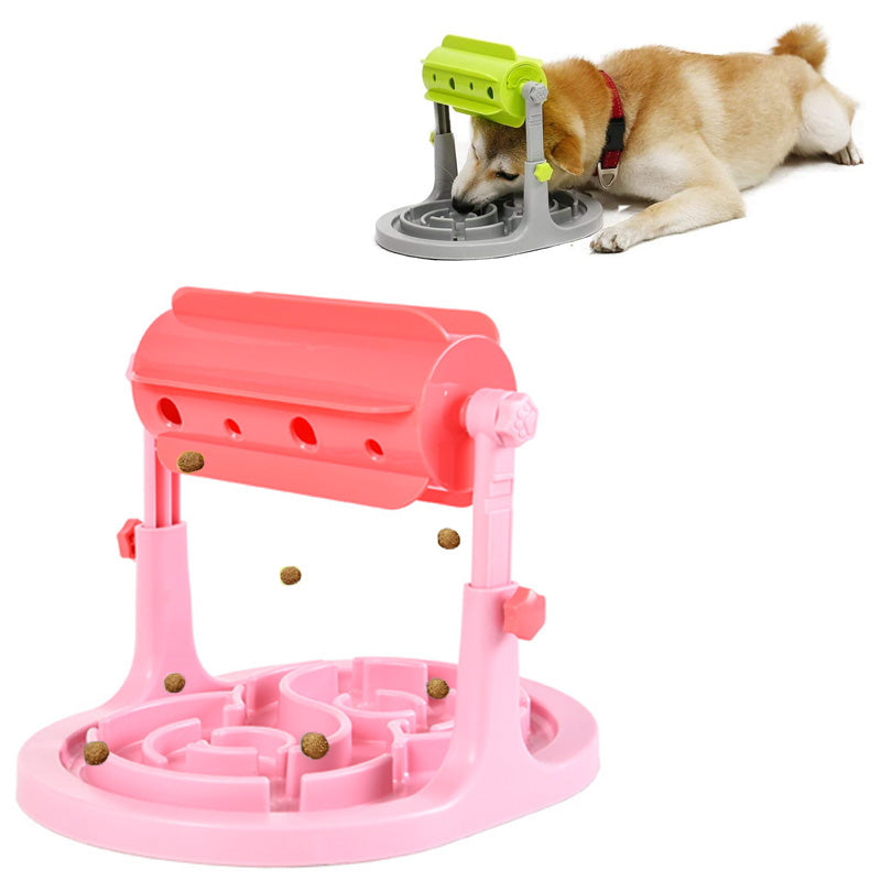pink dog puzzle slower feeder toys