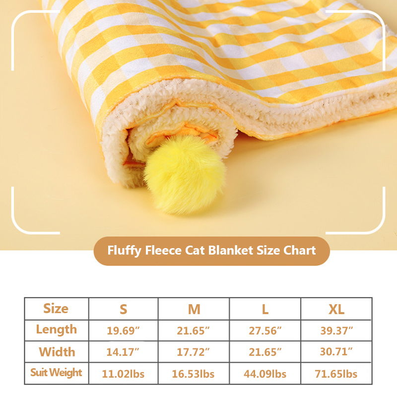  super soft cat blanket size chart