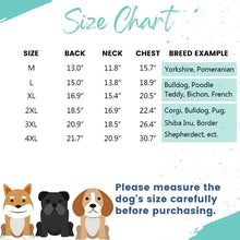 Load image into Gallery viewer, dog cooling vest  size chart
