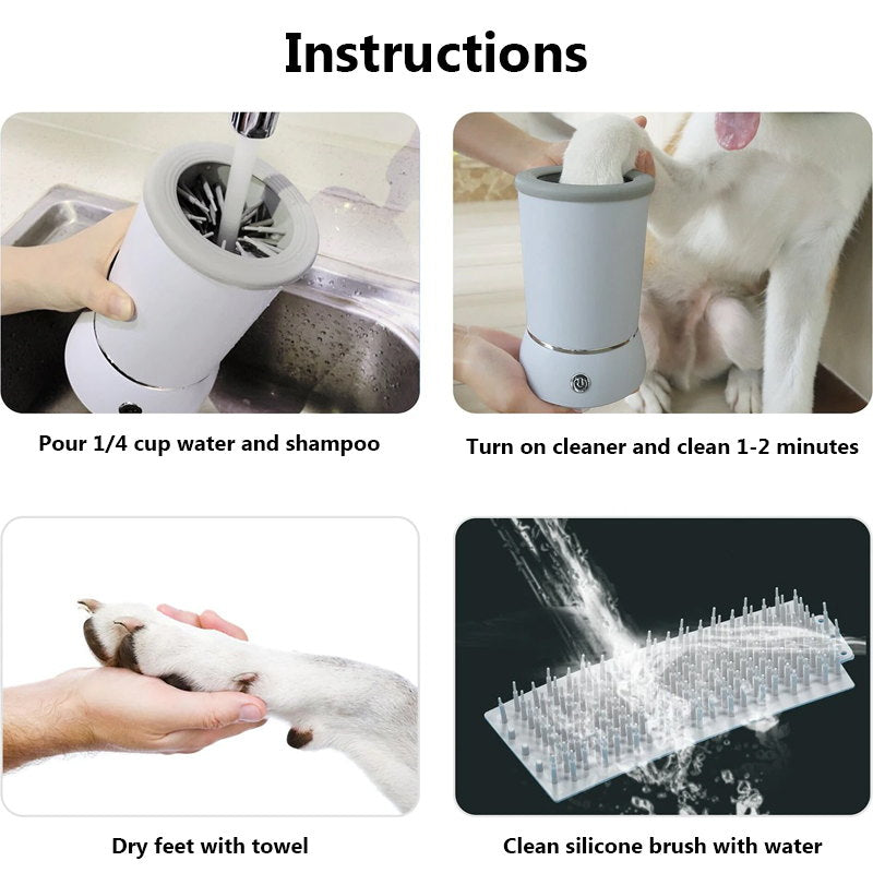 automatic dog paw cleaner  instructions