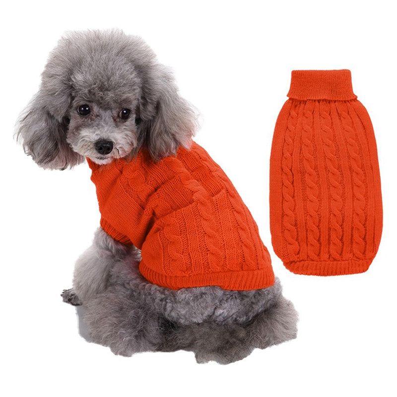 Orange Turtleneck Dog Sweater