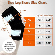 Load image into Gallery viewer, dog leg hock brace size chart
