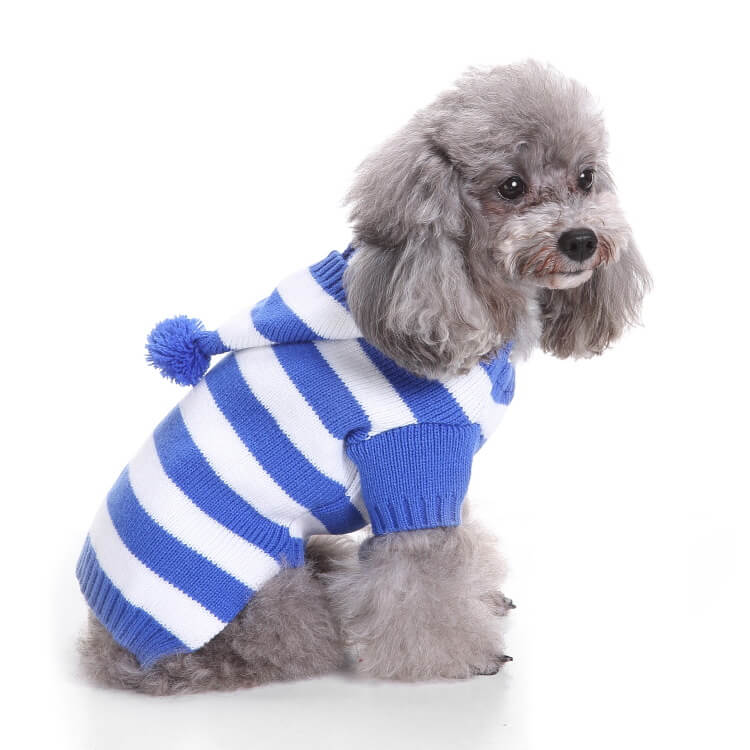 PETCARE Dog Hoodies Pet Small Dog Sweater Blue Warm Soft Fleece Sweatshirts with Pocket Winter Puppy