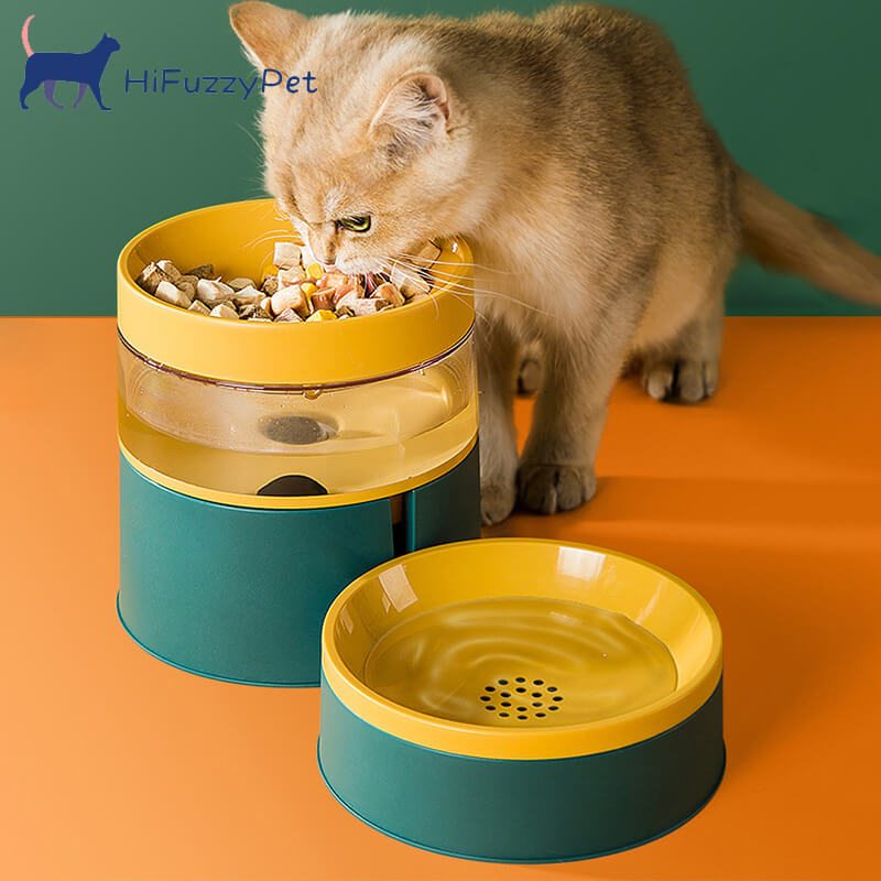 2 in 1 Cat Bowl Feeder and Water Bowl Set