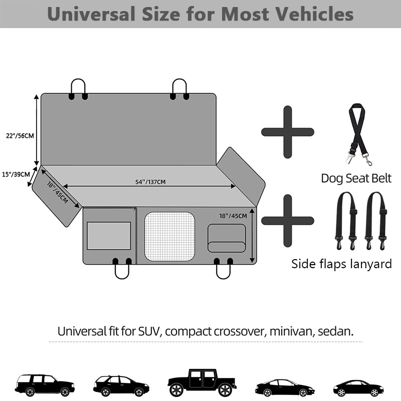 dog car seat cover size chart