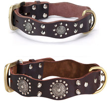Load image into Gallery viewer, HiFuzzyPet Leather Spiked Dog Collar for Middle &amp; Large Dogs
