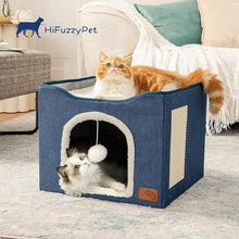 Load image into Gallery viewer, foldable indoor cat bed house
