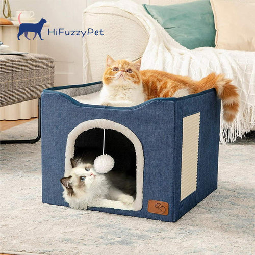 foldable indoor cat bed house