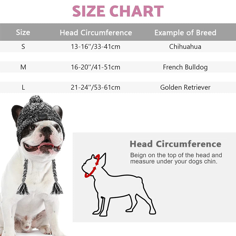 dog pom pom hat size chart