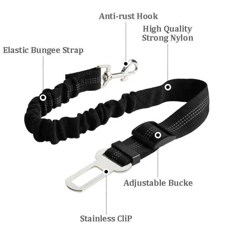 HiFuzzyPet 2 Packs Dog Seat Belt with Reflective Strips