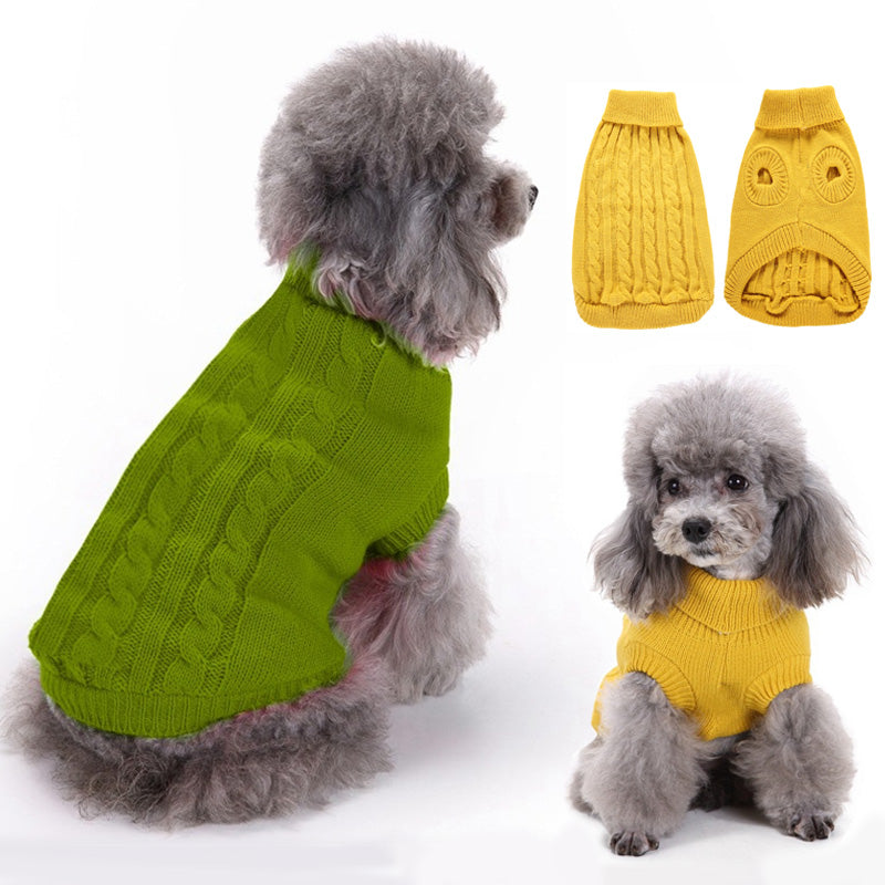Light Green Turtleneck Dog Sweater