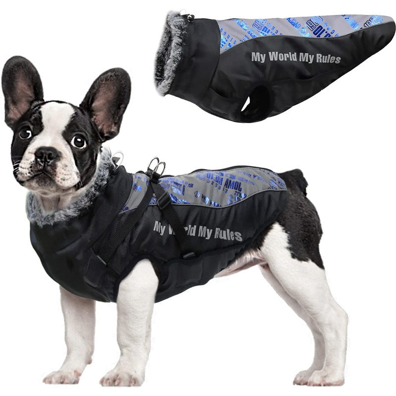 high collar windproof dog jacket vest