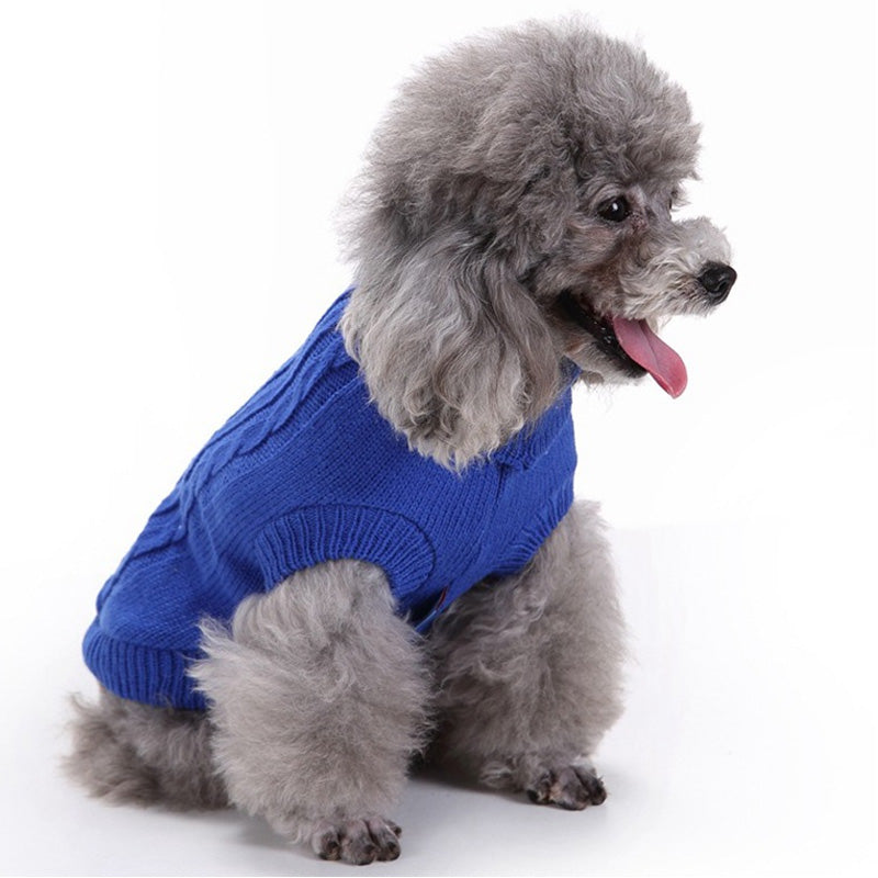 Dark Blue Turtleneck Dog Sweater