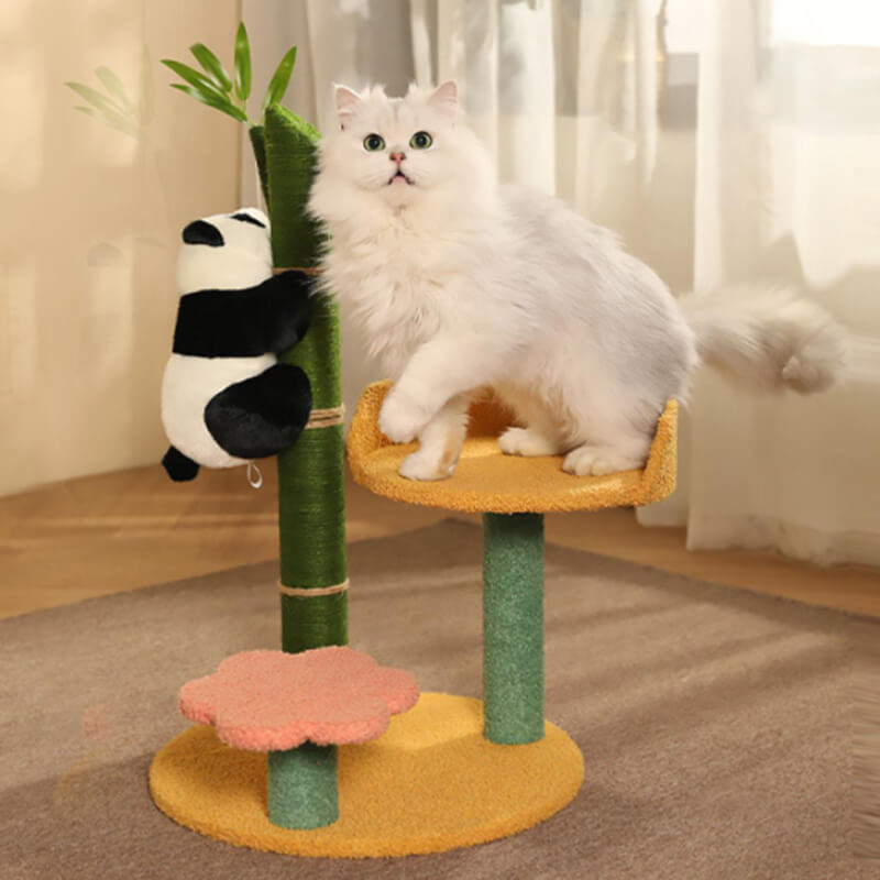 HiFuzzyPet Sisal Flower Cat Tree with Panda Doll