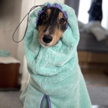 Load image into Gallery viewer, blueberry dog bathrobe towel
