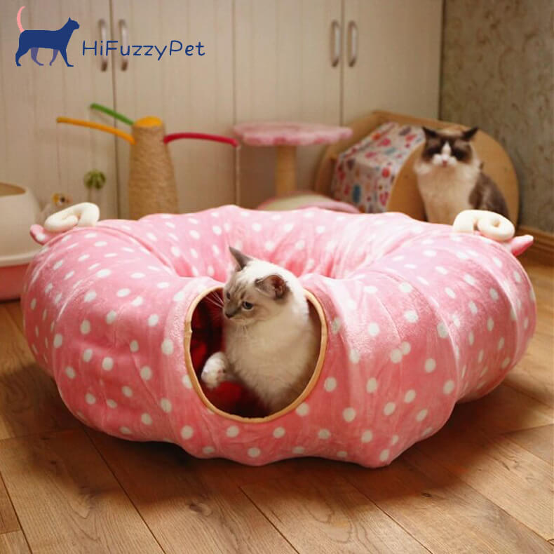 Foldable Cat Tunnel Toys with Central Mat