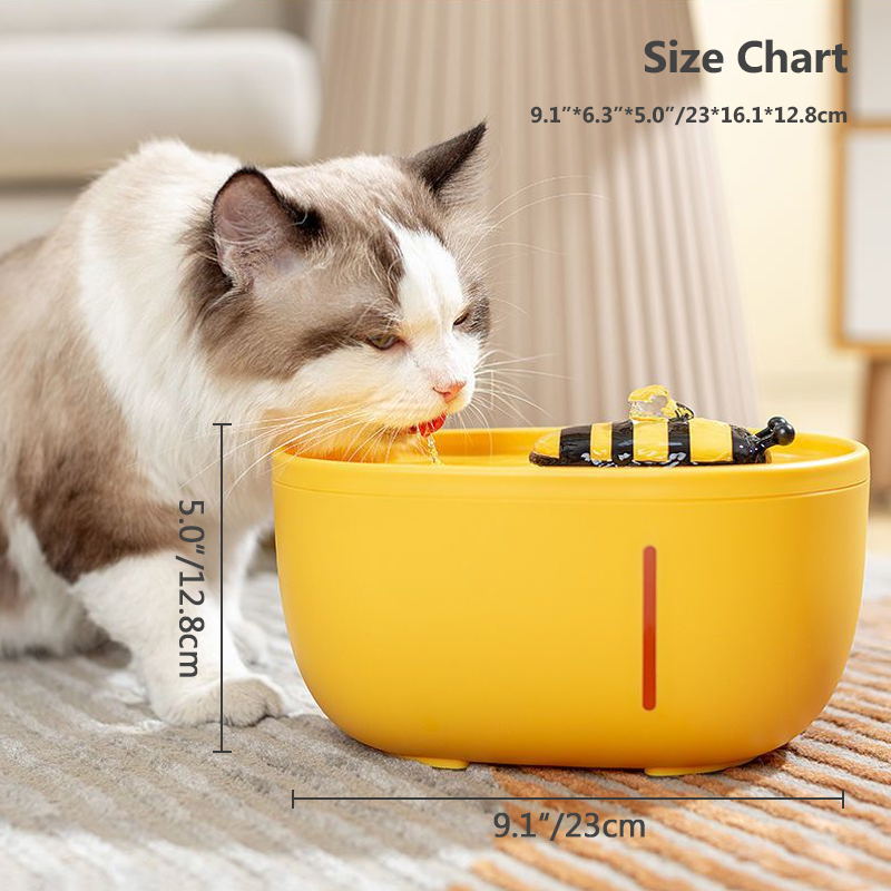 bee cat water fountain size chart