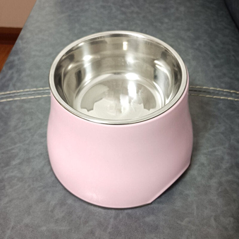 pink elevated dog bowl 