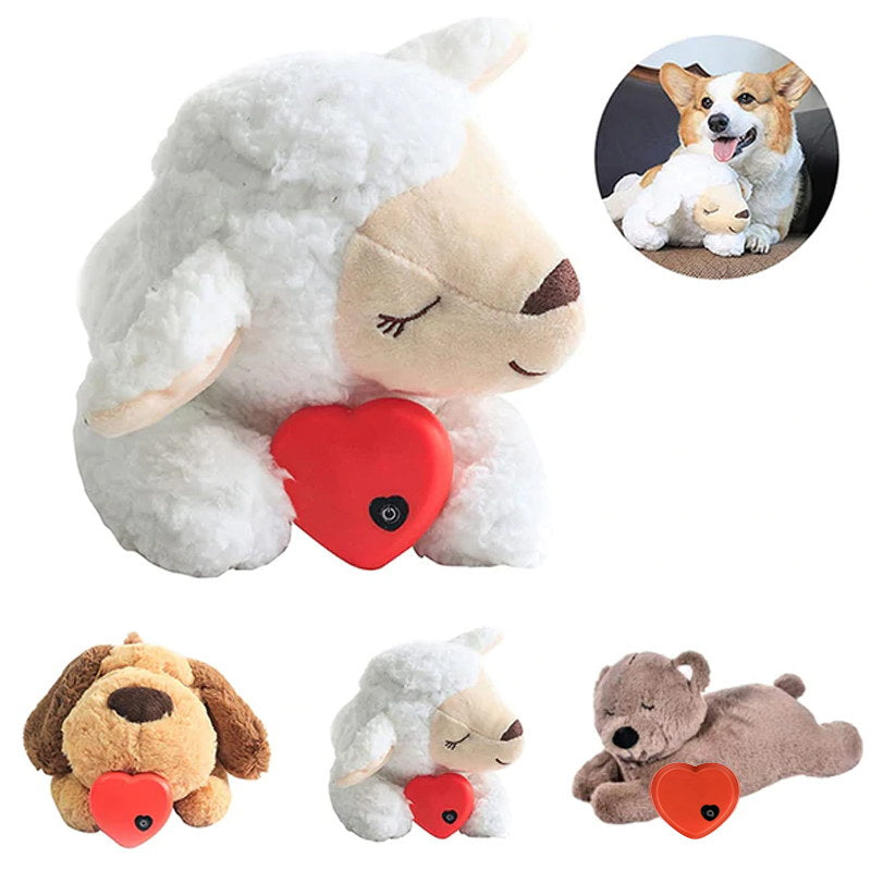 WEOK Puppy Heartbeat Toy, Dog Heartbeat Toy for Separation Anxiety Relief,  Puppy Toy with Heartbeat Stuffed Animal Anxiety Calming Behavioral Aid