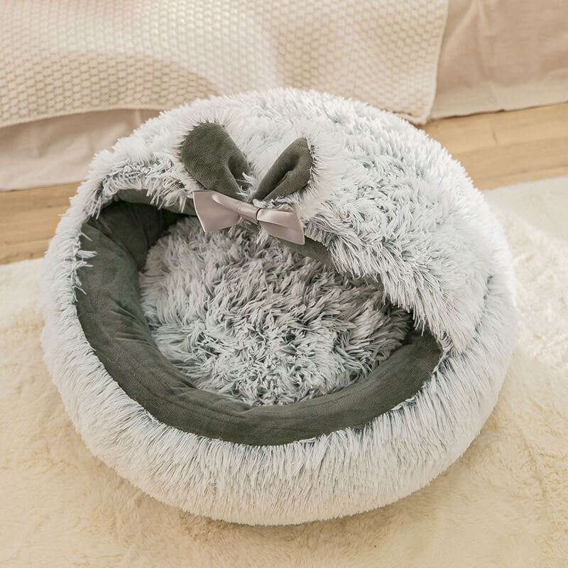 gery rabbit cat bed cave
