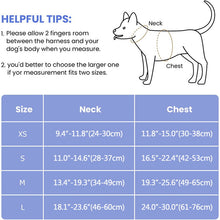 Load image into Gallery viewer, dog vest harnesses size chart
