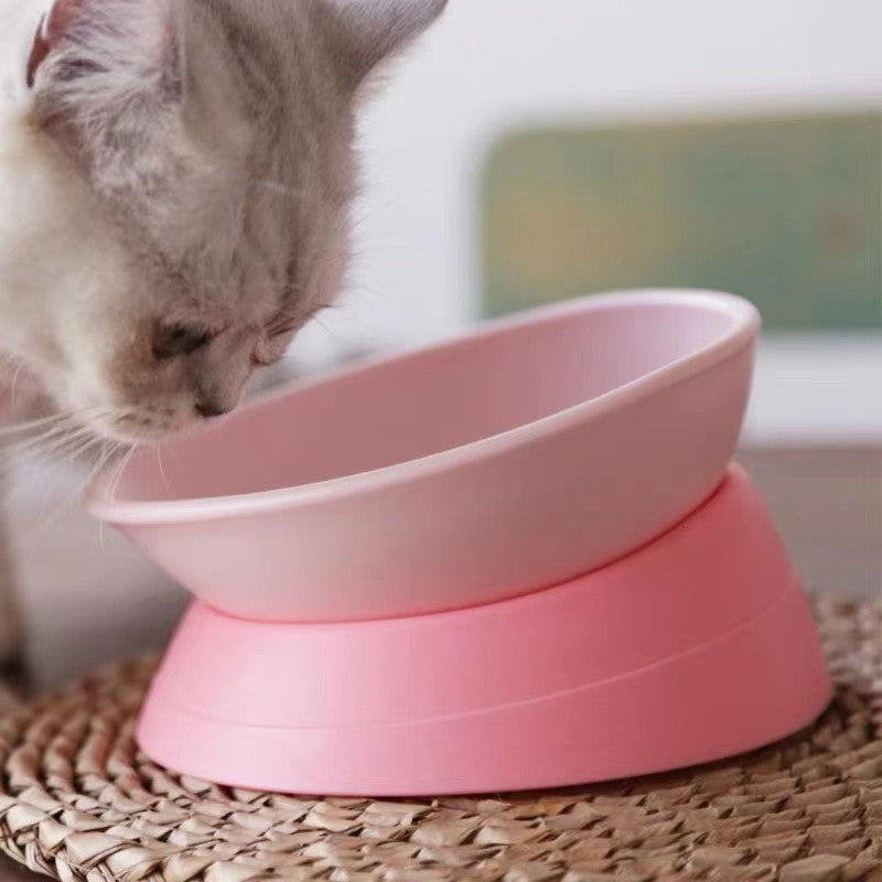 HiFuzzyPet Angled Adjustable Elevated Cat Bowl for Flat Face Pet