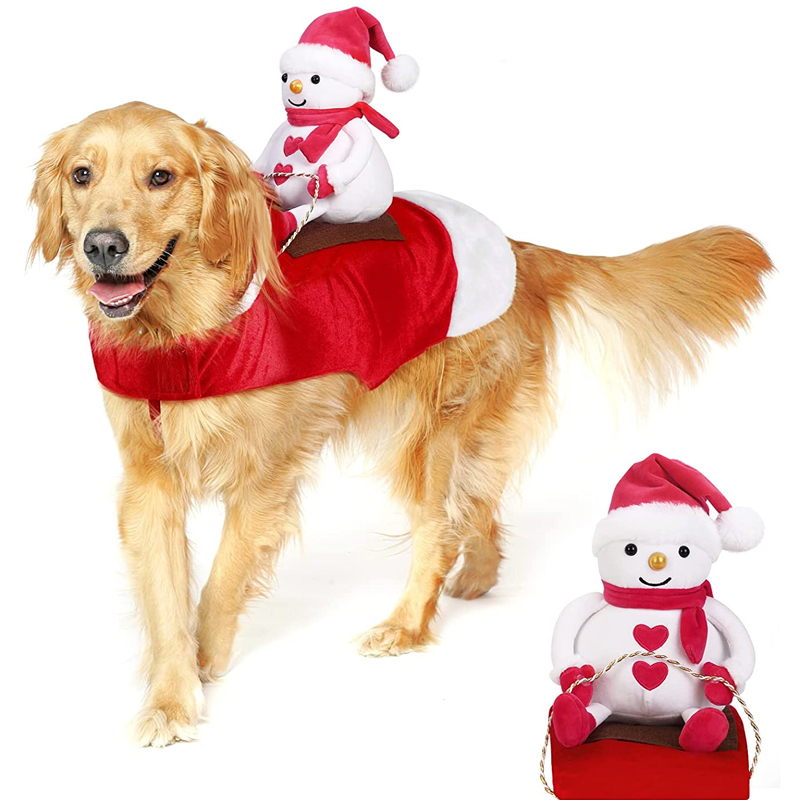 Dog Christmas Outfit with Snowman