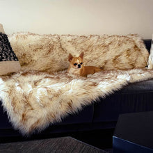 Load image into Gallery viewer, brown fur dog blanket couch protector
