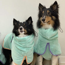 Load image into Gallery viewer, dog bathrobe towel drying coats
