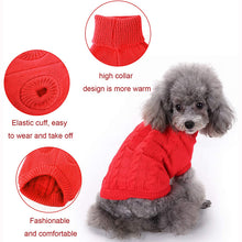 Load image into Gallery viewer, Turtleneck Dog Sweater Details
