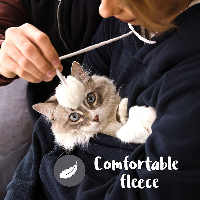 super soft fleece dog cat pouch hoodie