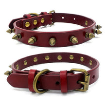 Load image into Gallery viewer, HiFuzzyPet Leather Spiked Dog Collars
