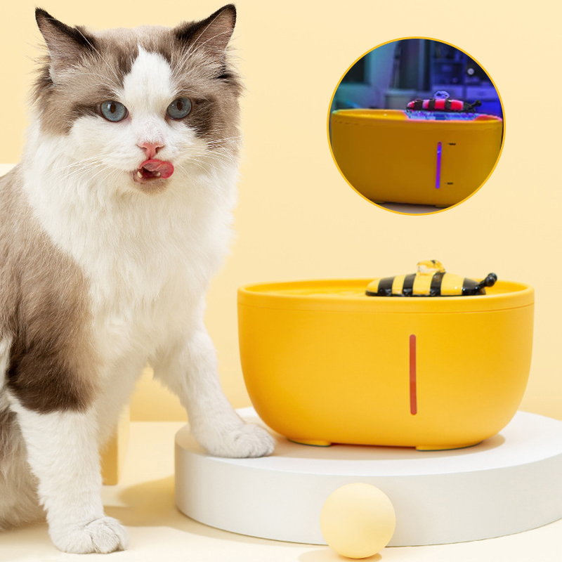 honey bee cat water fountain