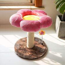 Load image into Gallery viewer, B-pink flower cat tree with hanging ball
