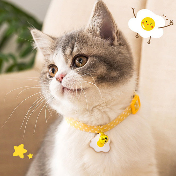 HiFuzzyPet 2pcs Flower Pendant Cat Collar with Bell