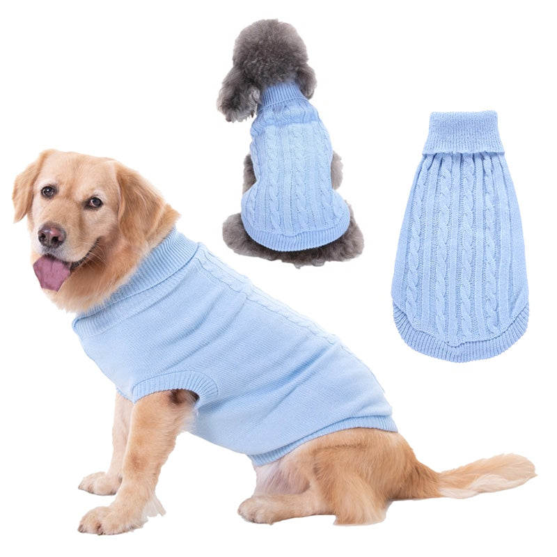 Light Blue Turtleneck Dog Sweater