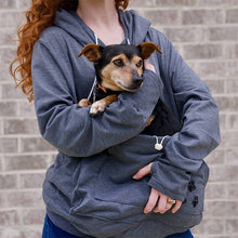 Load image into Gallery viewer, dark gray dog cat pouch hoodie
