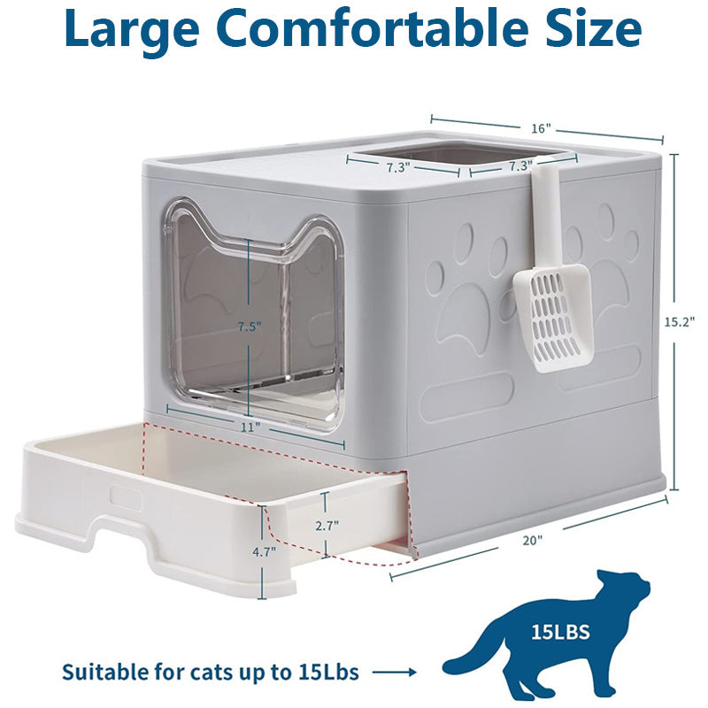 enclosed cat litter box size chart