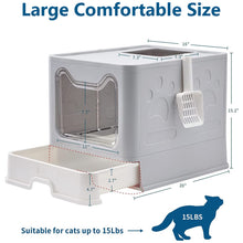 Load image into Gallery viewer, enclosed cat litter box size chart
