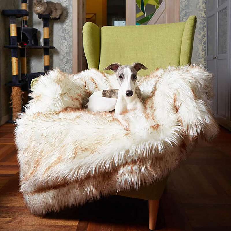 luxury thick faux fur dog blanket